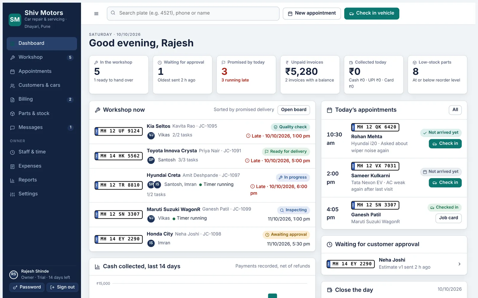Owner dashboard